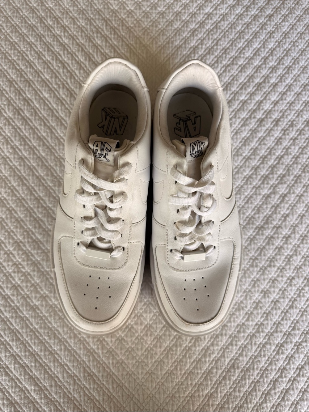 Nike Air Force 1 Sage White Leather Low-Top Sneakers